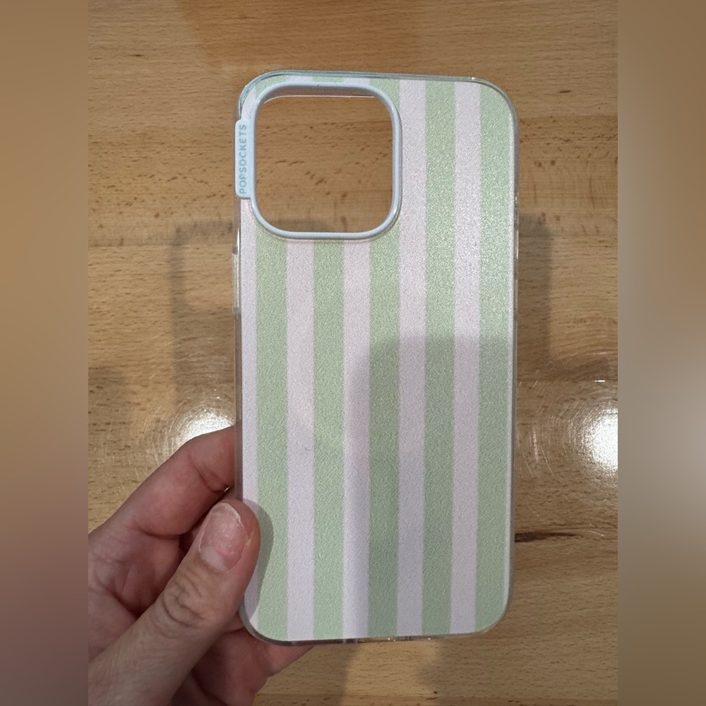 POPSOCKET - NWT - Iphone 15 Pro Max Striped Green and Pink Phone Case T4 - Picture 7 of 12